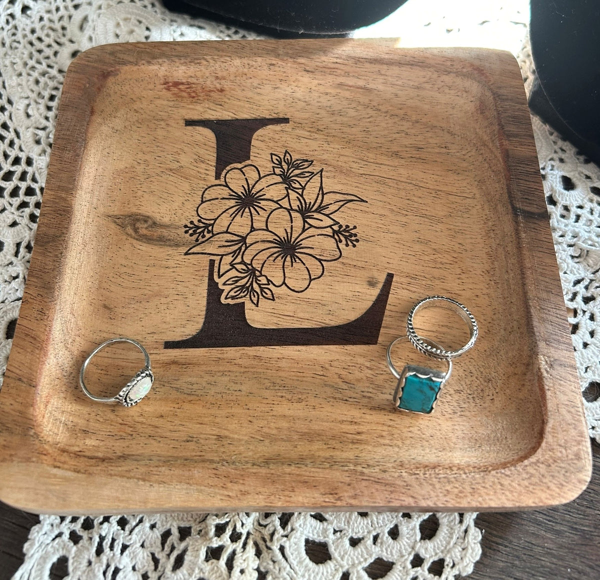 Laser Engraved Personalized Jewelry Tray