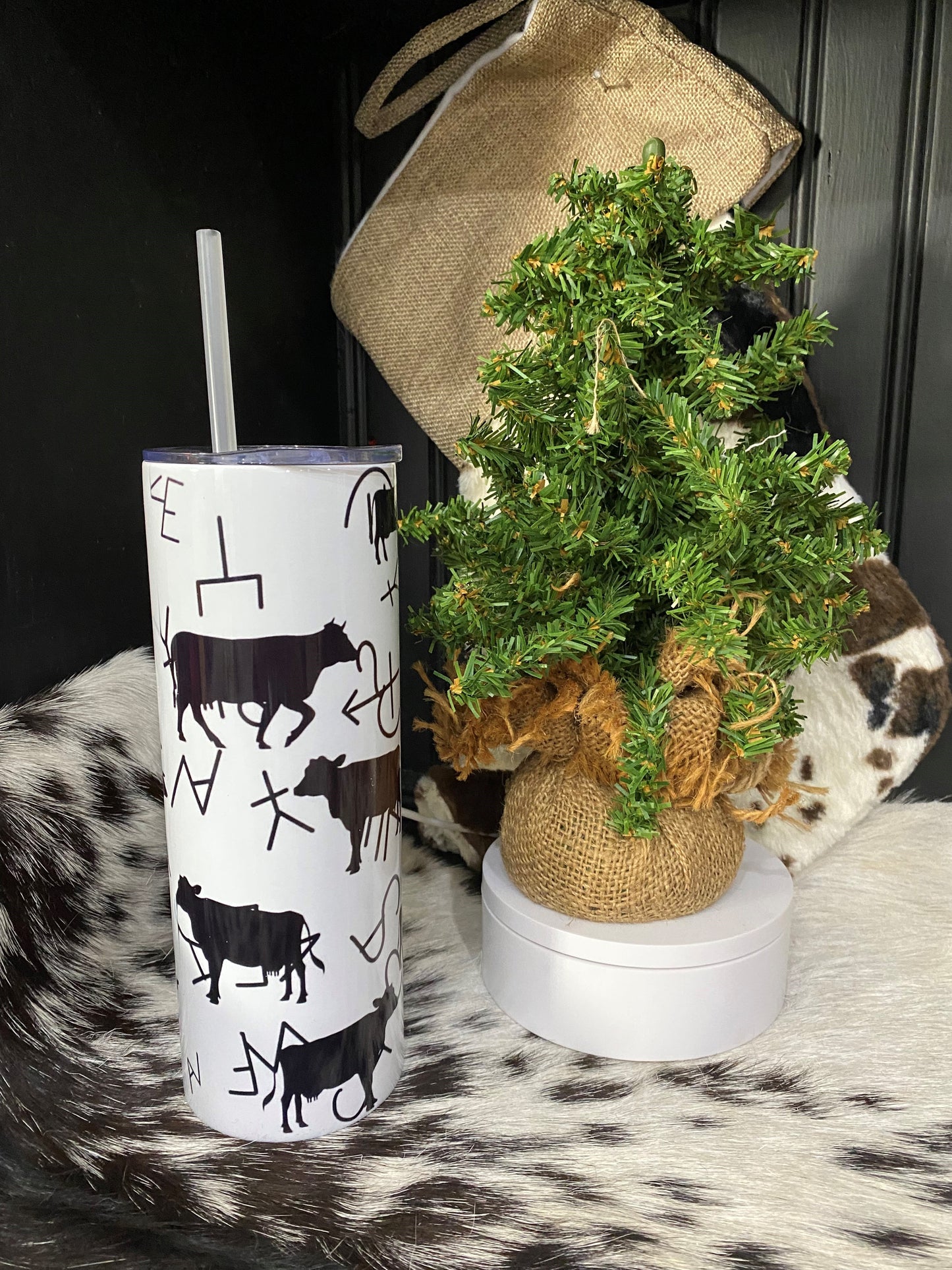 20 oz Tumbler Branded Cow