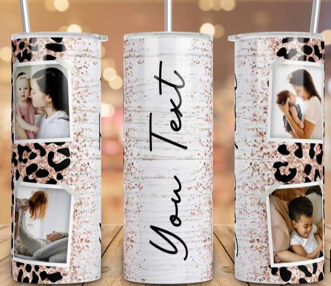 Rose Gold Personalized Leopard 20oz Tumbler