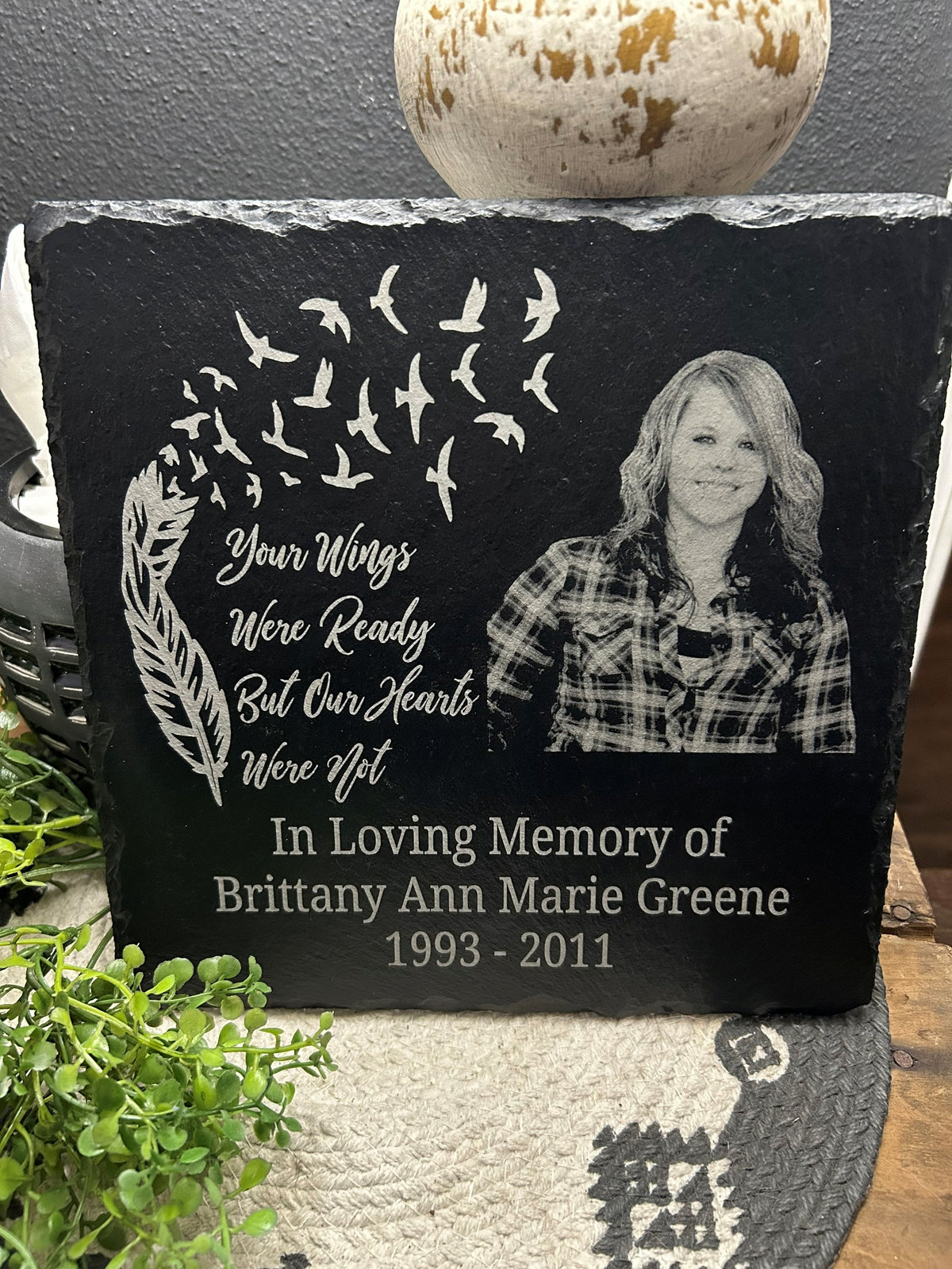 Laser Engraved Personalized Memorial Plaque Click on the Picture to add details