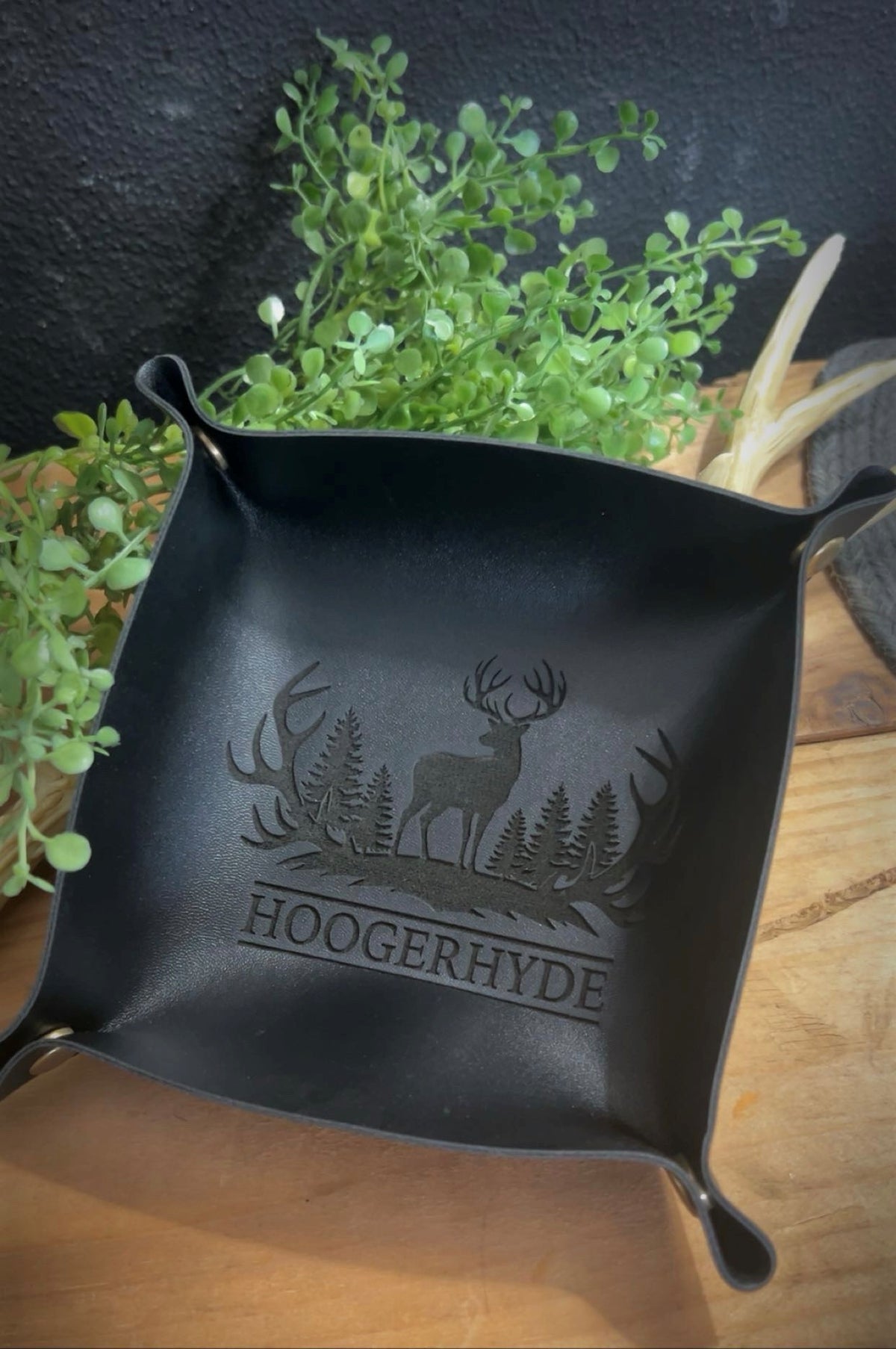 Laser Engraved Personalized Leather Tray