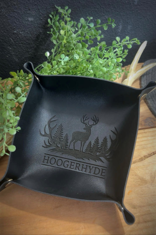 Laser Engraved Personalized Leather Tray