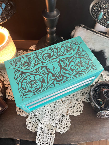 Laser Engraved Metal Tool Box / Personalized