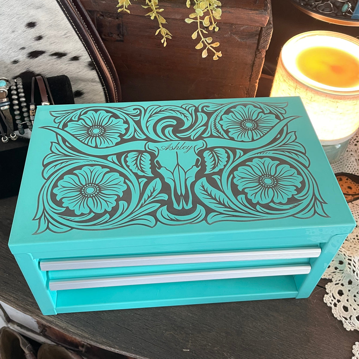 Laser Engraved Metal Tool Box / Personalized