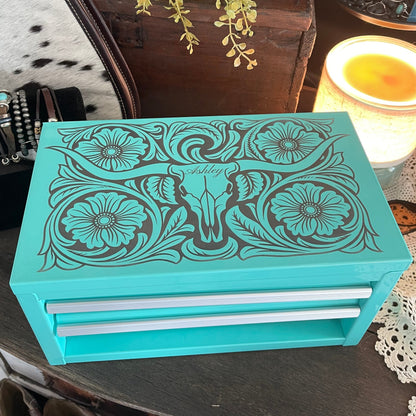 Laser Engraved Metal Tool Box / Personalized