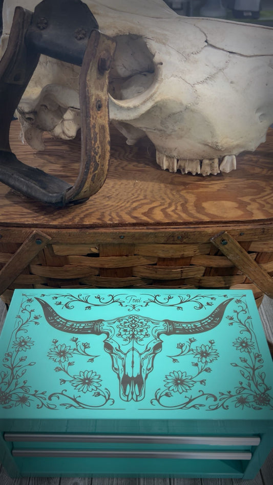 Laser Engraved Metal Tool Box / Personalized - TBW1
