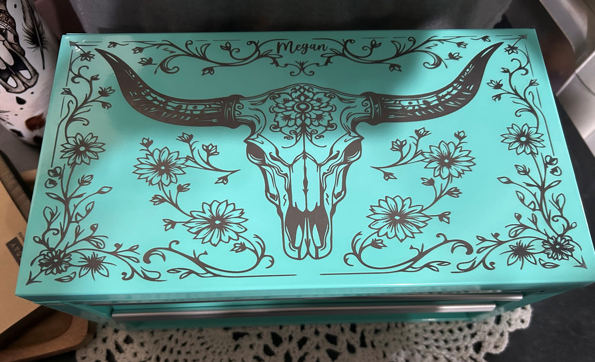 Laser Engraved Metal Tool Box / Personalized