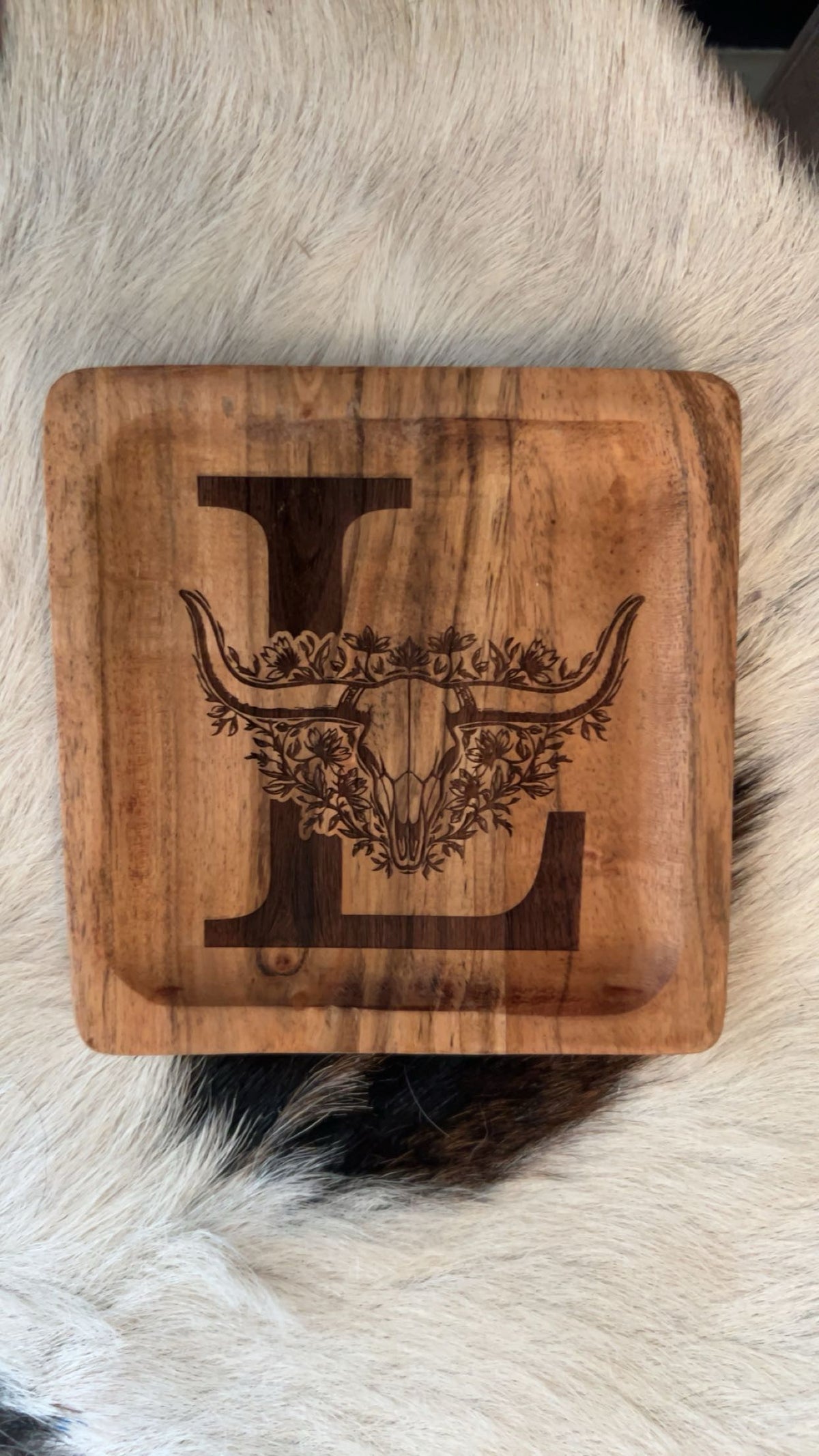 Laser Engraved Personalized Western Jewelry Tray