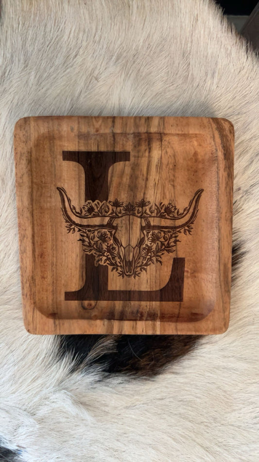 Laser Engraved Personalized Western Jewelry Tray