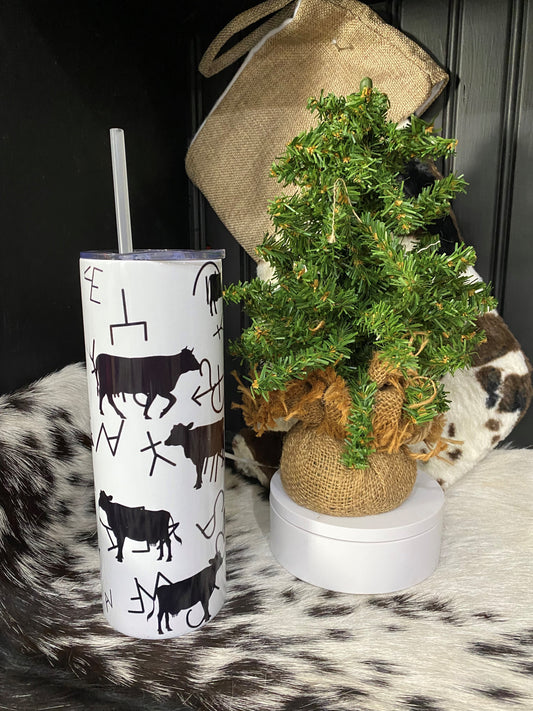20 oz Tumbler Branded Cow