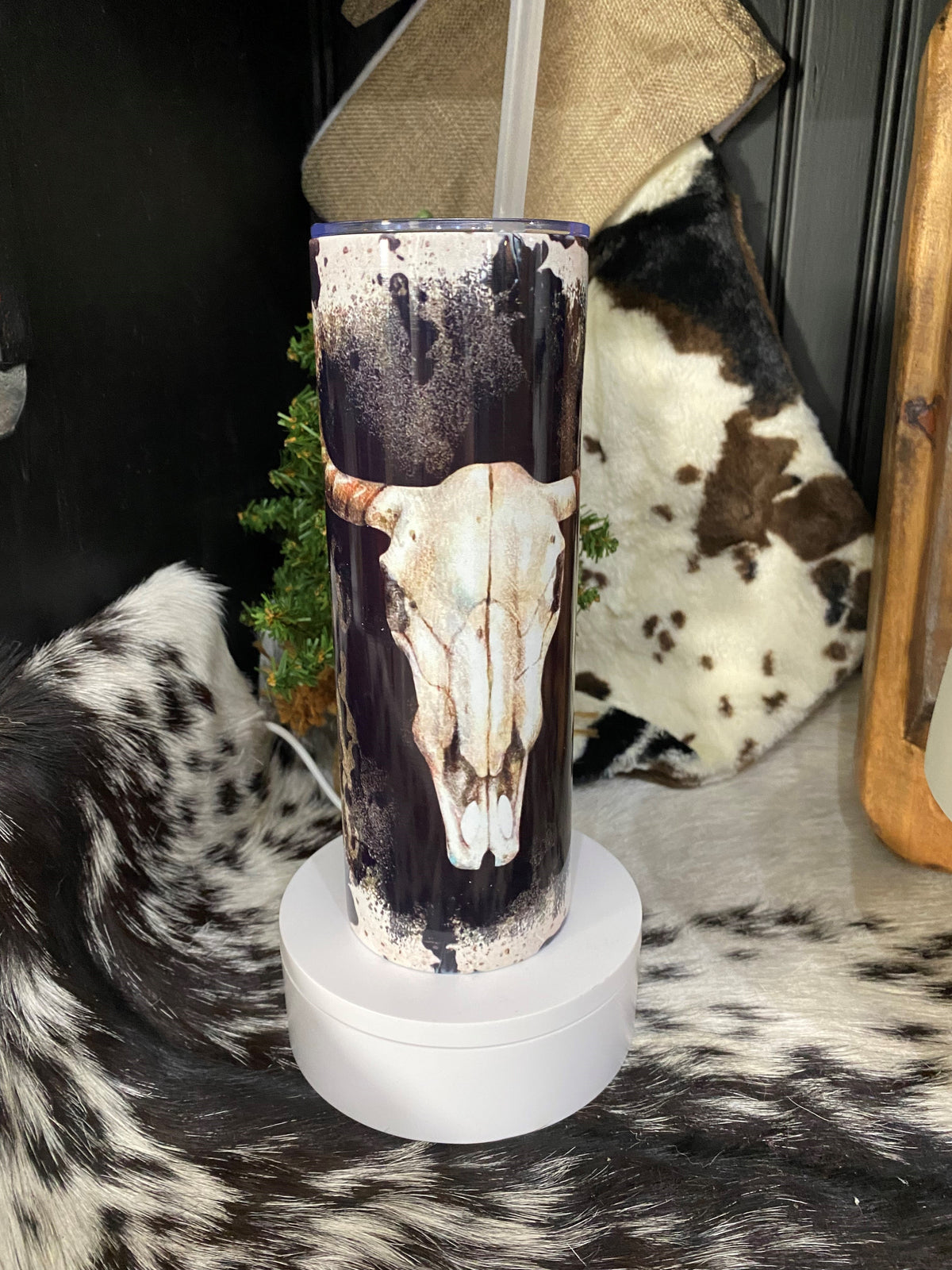 20 oz Tumbler Bull Skull
