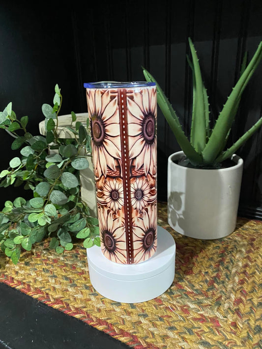 20 oz Tumbler Flowers -1