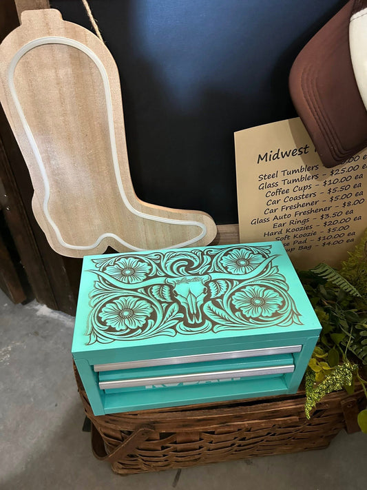 Laser Engraved Metal Tool Box / Personalized