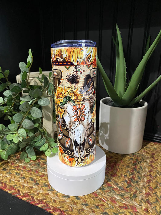 20 oz Tumbler Western Desert Skull