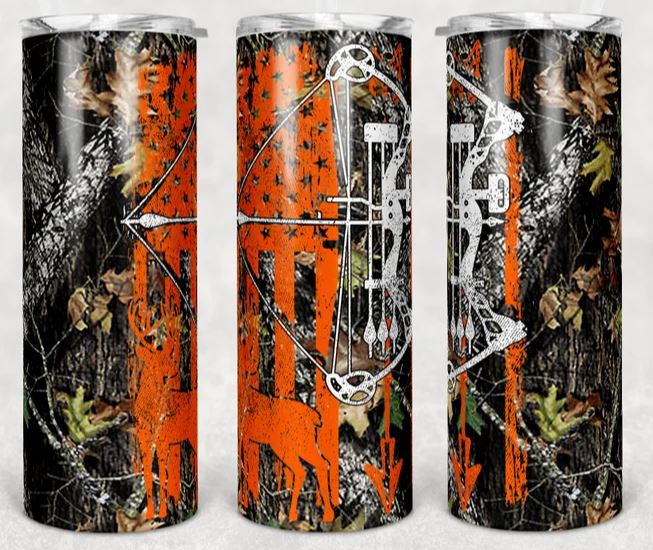 Deer Bow Hunting Orange 20oz Tumbler