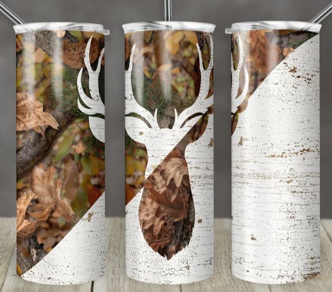 20 oz Tumbler Camp Deer Camo and Wood